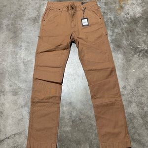 NWT Filson Canvas Slim Leg Pants Double Knee Brown Womens Carptner